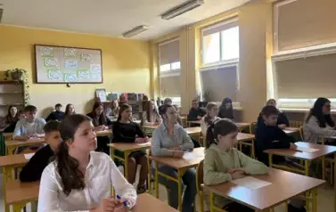 Uczniowie klas 6-7 przed konkursem