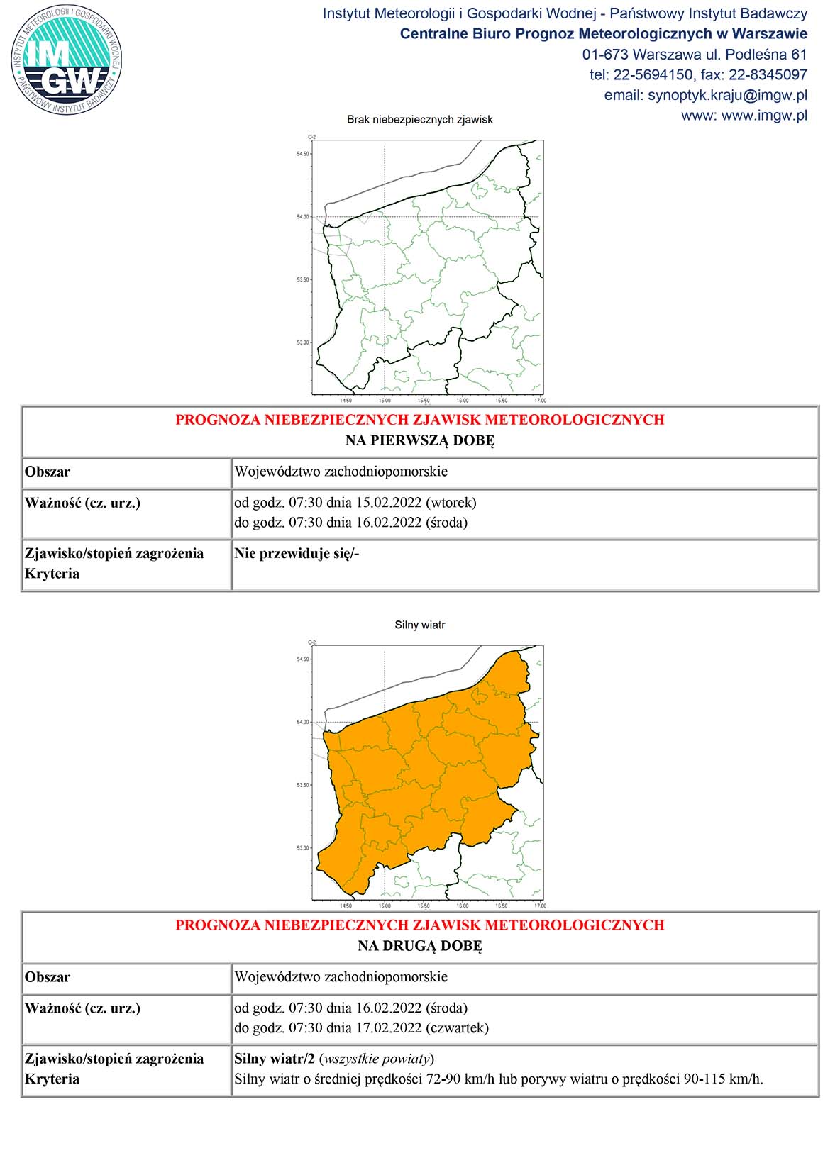 Prognoza pogody IMGW