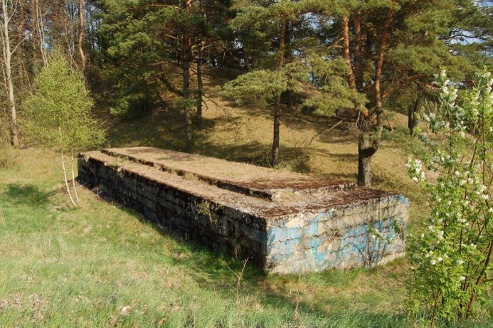 Fundamenty wiaduktu, który miał stanąć nad trasą kolejową Złocieniec-Połczyn Fundamenty wiaduktu, który miał stanąć nad trasą kolejową Złocieniec-Połczyn