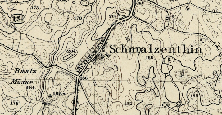 Smołdzęcino na mapie z 1924 r. Smołdzęcino na mapie z 1924 r.