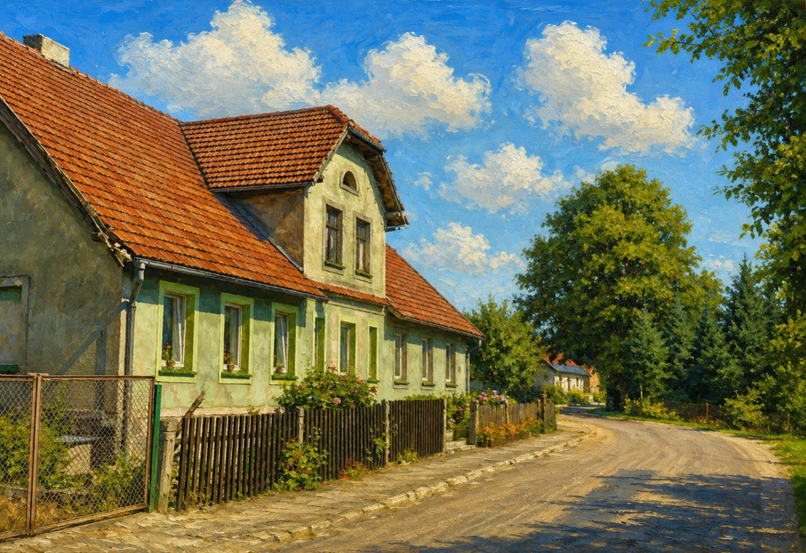 Ilustracje głównej ulicy w dzisiejszym Smołdzęcina Ilustracje głównej ulicy w dzisiejszym Smołdzęcina