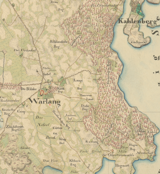 Na mapie okolic Warniłęgu z 1840 r. istniały już następujące folwarki: Mumelort (Męcidół), Chartronswalde (Małobór), Gruenhof (dziś nie istnieje) i Charlottenhof (Jadwiżyn) Na mapie okolic Warniłęgu z 1840 r. istniały już następujące folwarki: Mumelort (Męcidół), Chartronswalde (Małobór), Gruenhof (dziś nie istnieje) i Charlottenhof (Jadwiżyn)