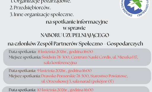 Zdjęcie do Spotkanie informacyjne w sprawie naboru uzupełniającego na członk&oacute;w Zesp&oacute;ł Partner&oacute;w Społeczno-Gospodarczych