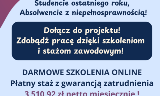Zdjęcie do Rekrutacja do projektu "Dyplom i co dalej? Absolwenci z niepełnosprawnościami na rynku pracy"