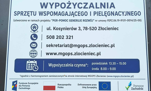 Zdjęcie do Wypożyczalnia sprzętu wspomagającego i pielęgnacyjnego już otwarta! - "PGR - Pomoc Generuje Rozw&oacute;j"